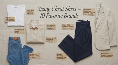 Sizing Cheat Sheet: How My Favorite 10 Brands Run