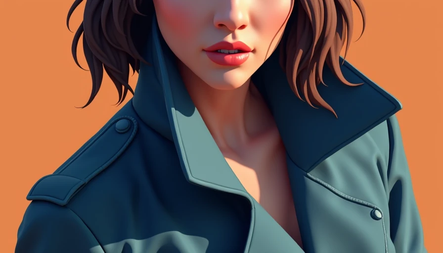 Illustration for cropped trench coat