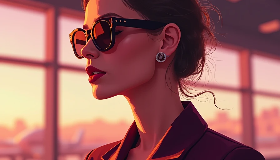 Illustration for airport outfit women