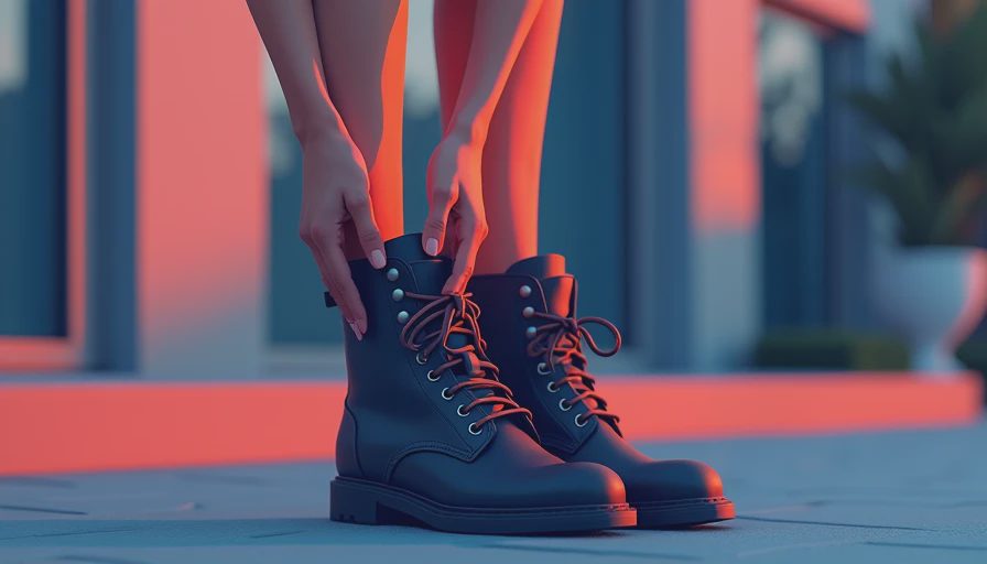 Visual context for womens moto boots