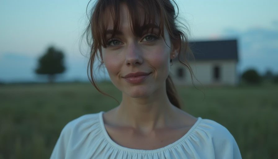 Visual context for amish white dress
