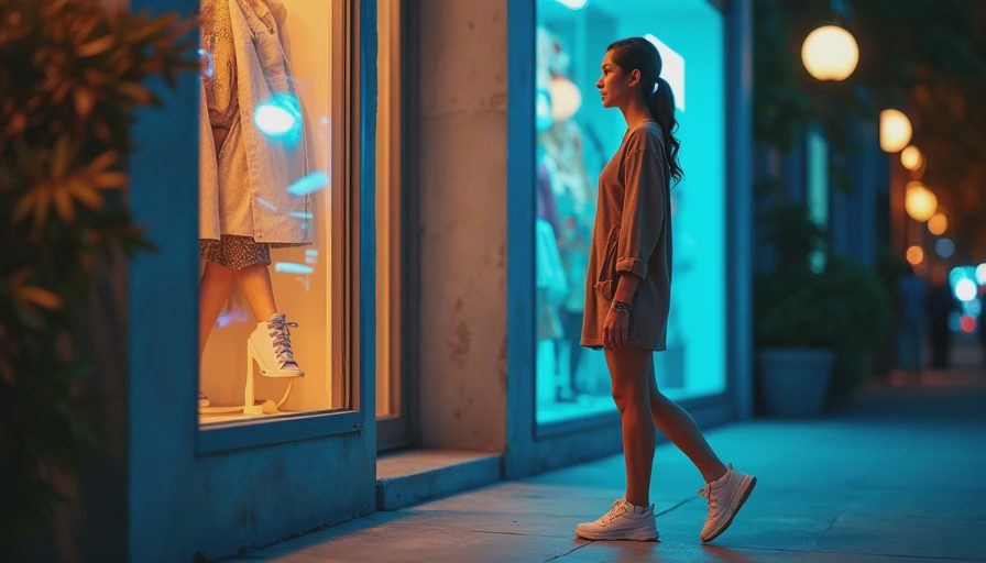 Visual context for mini dress with sneakers